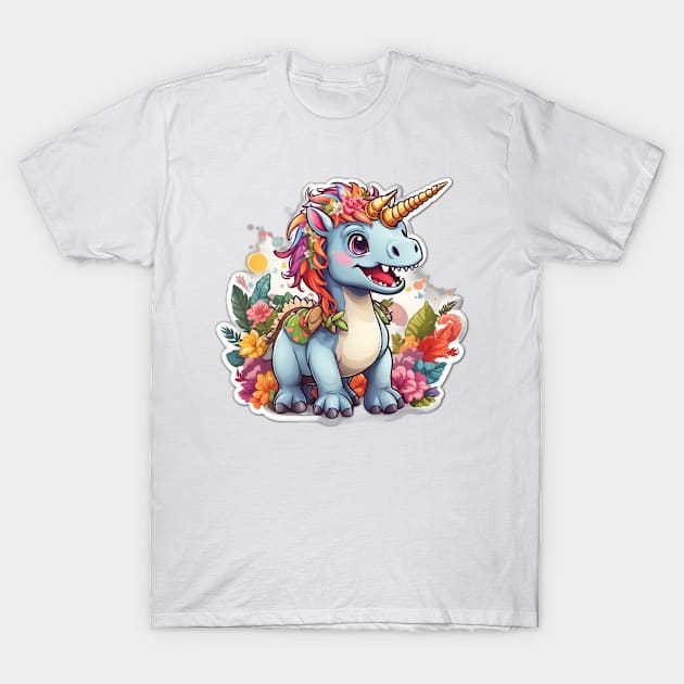 Unicorn Dinosaur, T-Rex Funny Unicorns Party Rainbow Squad Gifts for Kids Boys Girls T-Shirt by powerdesign01